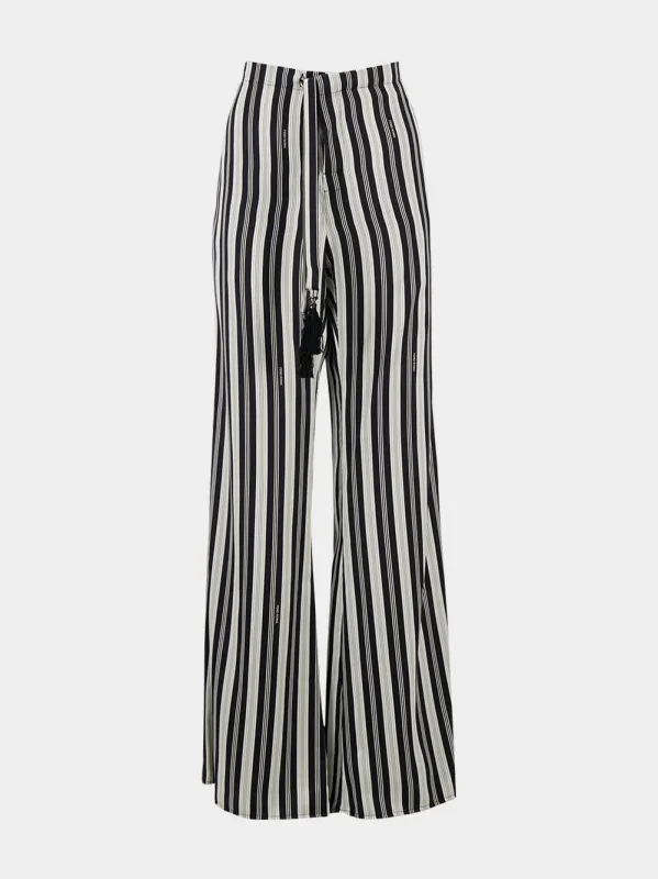Striped Silk Satin Trousers made by Fendi