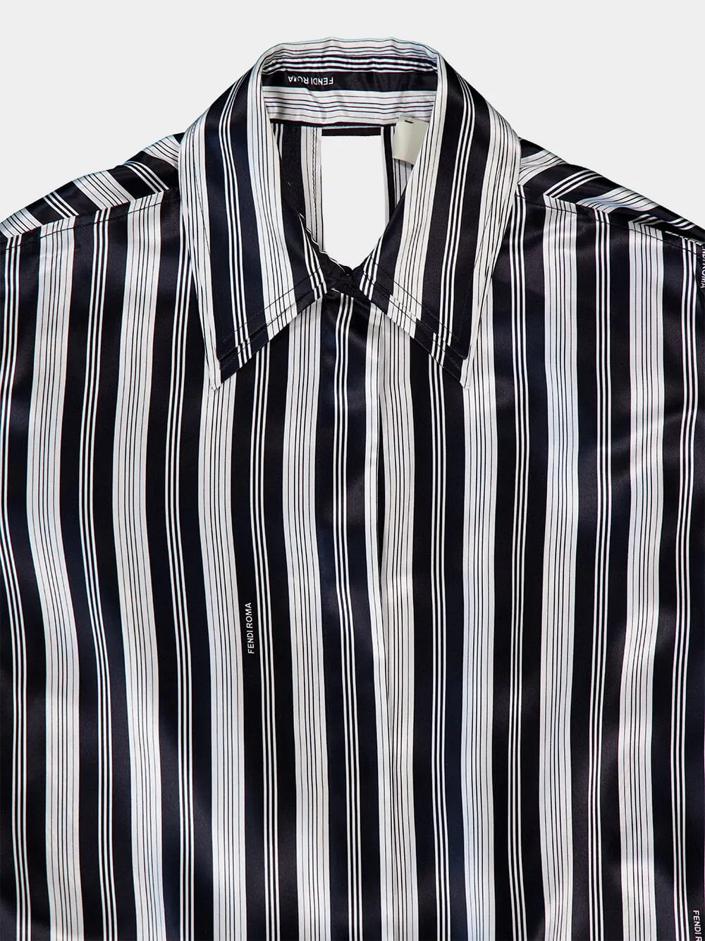 Striped Silk Satin Shirt Dress sold by Fashion Clinic product image thumbnail 3