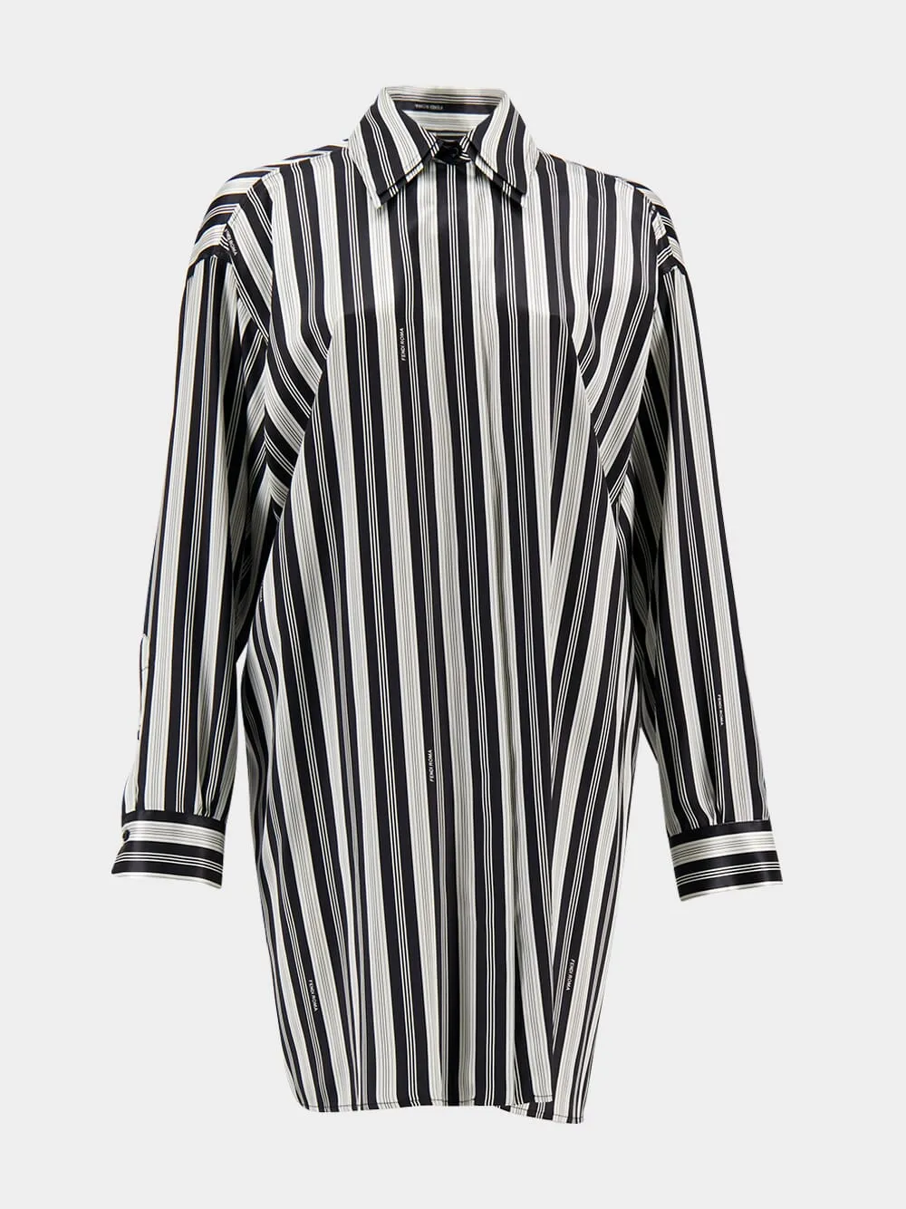 Striped Silk Satin Shirt Dress sold by Fashion Clinic