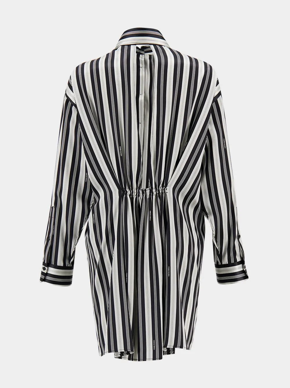 Striped Silk Satin Shirt Dress sold by Fashion Clinic product image thumbnail 2