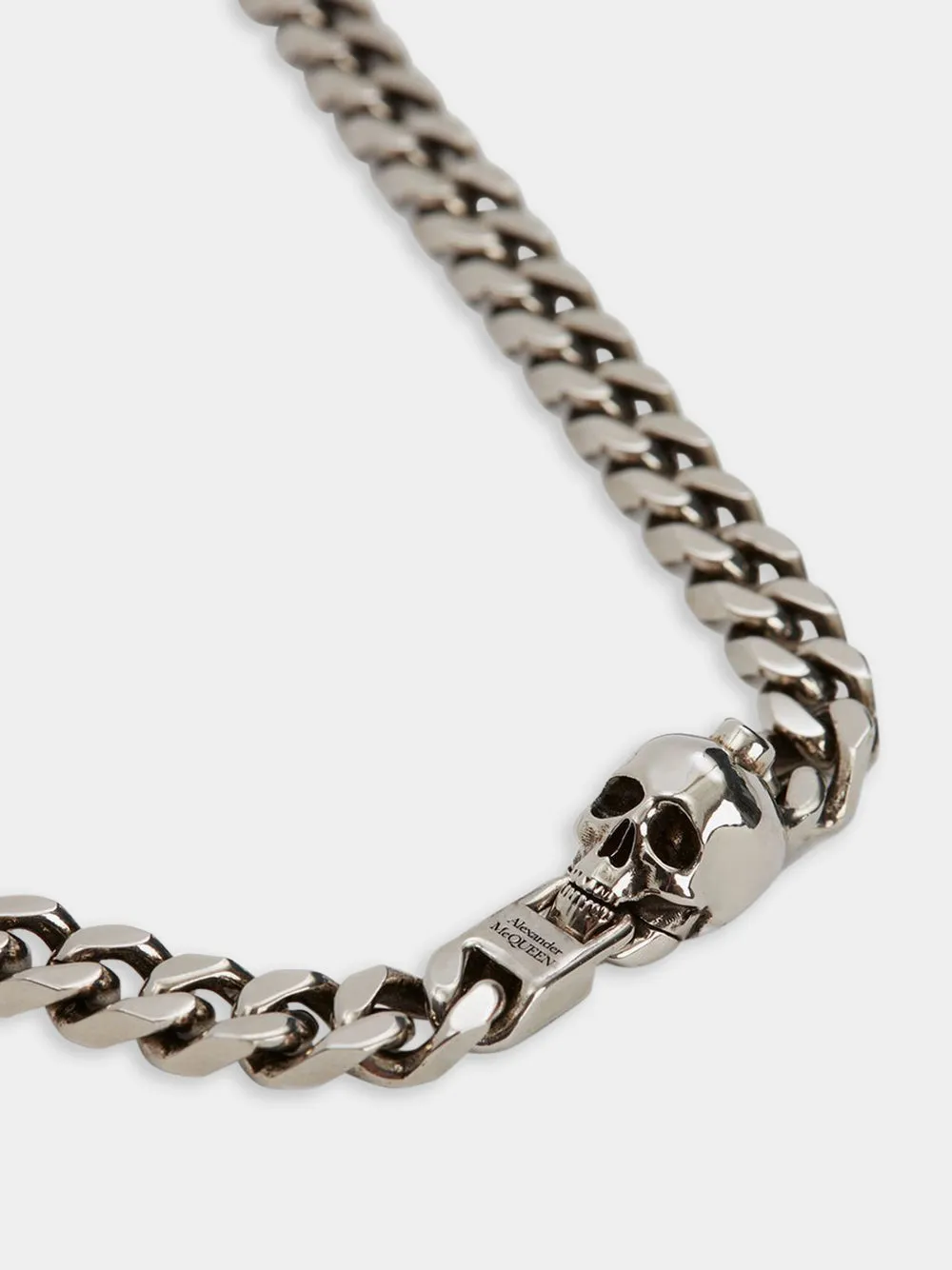 Skull Silver Chain Necklace sold by Fashion Clinic product image thumbnail 3