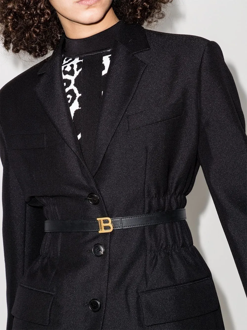 Black Leather B-Belt sold by Fashion Clinic product image thumbnail 2