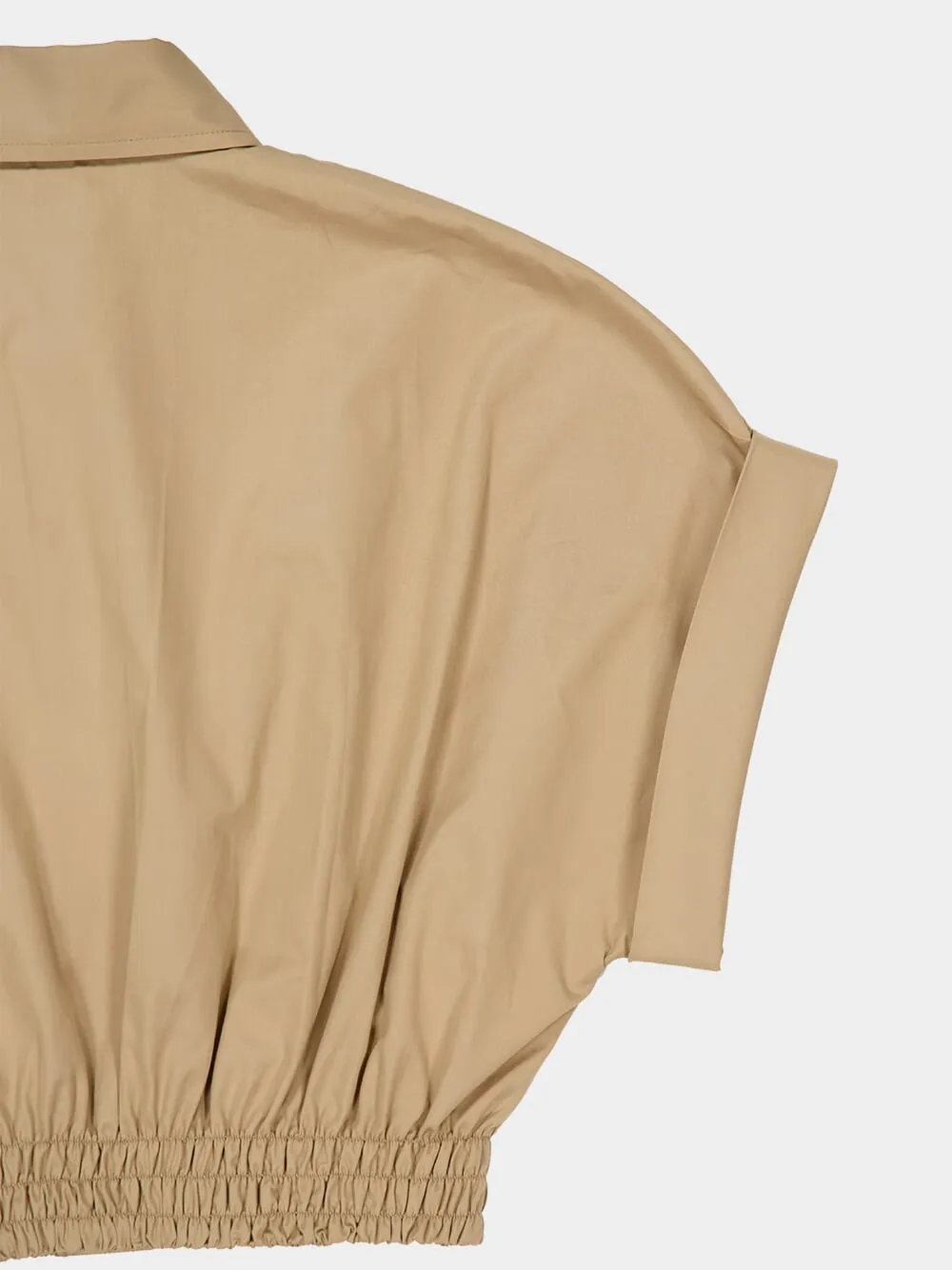 Kaki Cropped Cotton Poplin Shirt sold by Fashion Clinic product image thumbnail 4