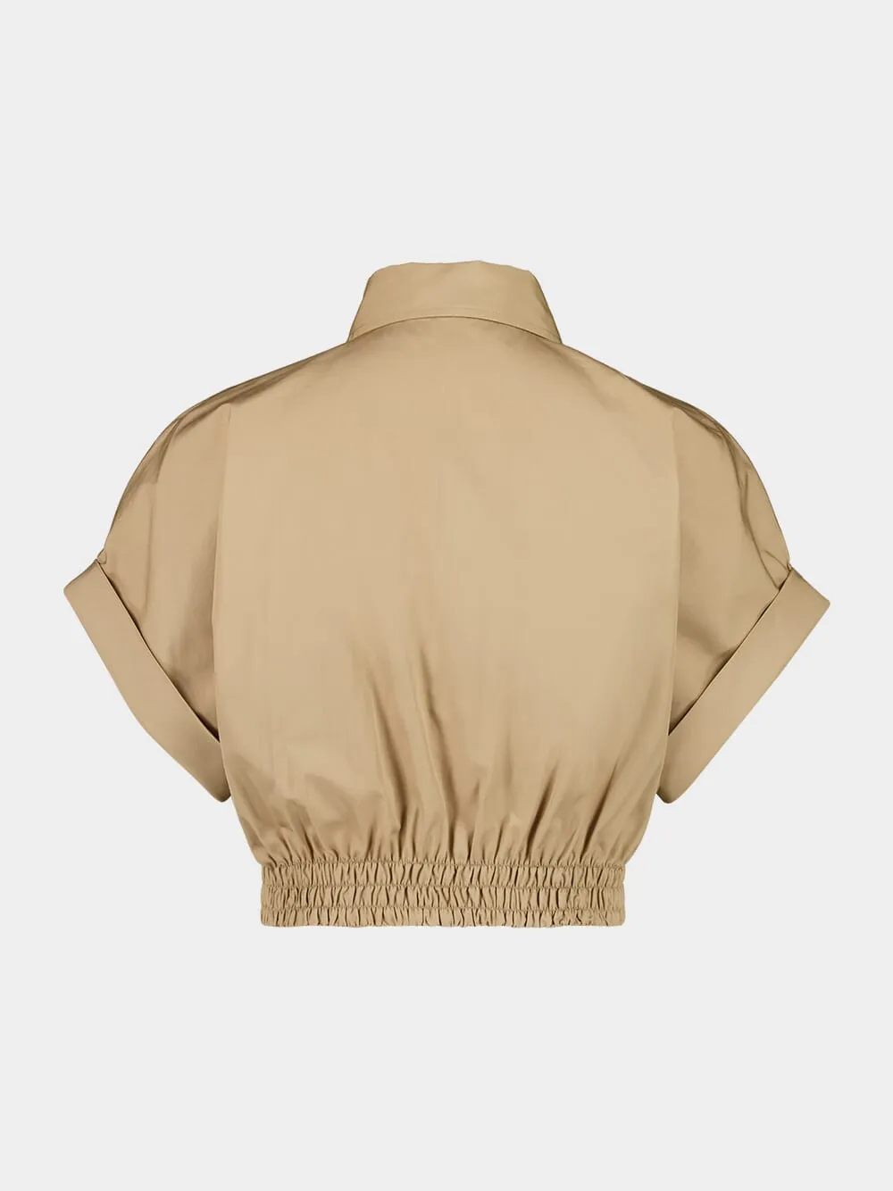 Kaki Cropped Cotton Poplin Shirt sold by Fashion Clinic product image thumbnail 2