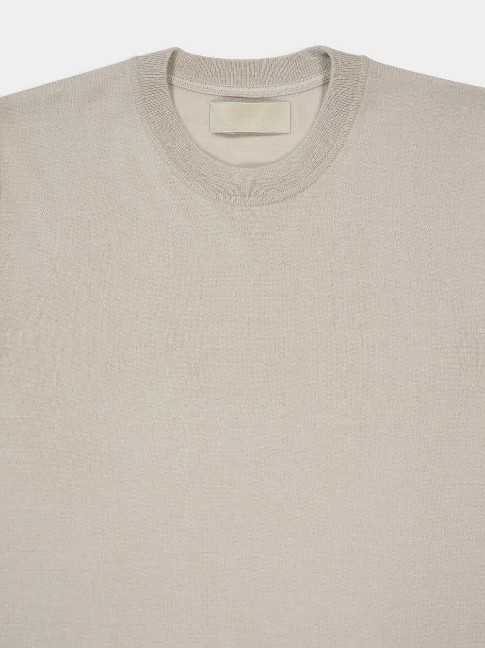 Beige Crewneck Jumper with Ribbed Details sold by Fashion Clinic product image thumbnail 5