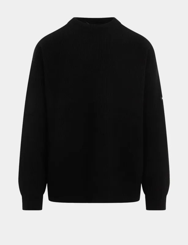 Black Wool Crewneck Sweater made by Balenciaga