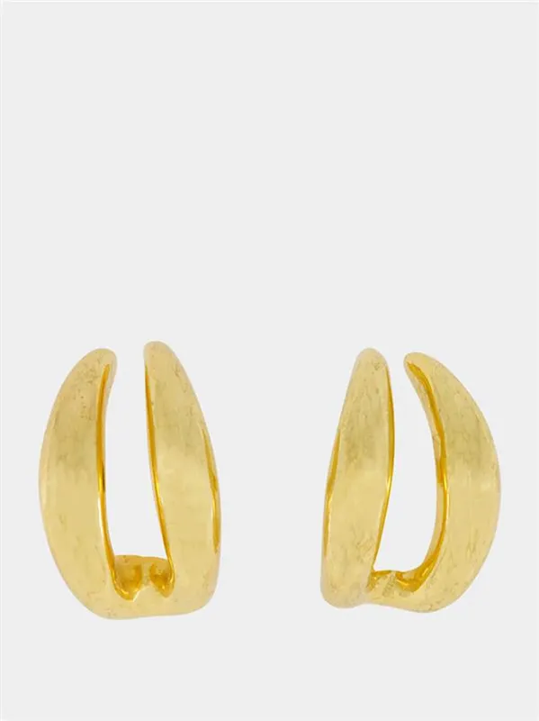 Double Moon Gold Hoops sold by Fashion Clinic