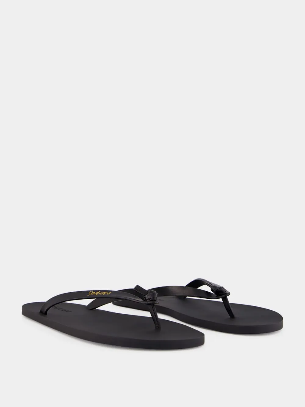 Black Pool Leather Flip-Flops sold by Fashion Clinic product image thumbnail 3