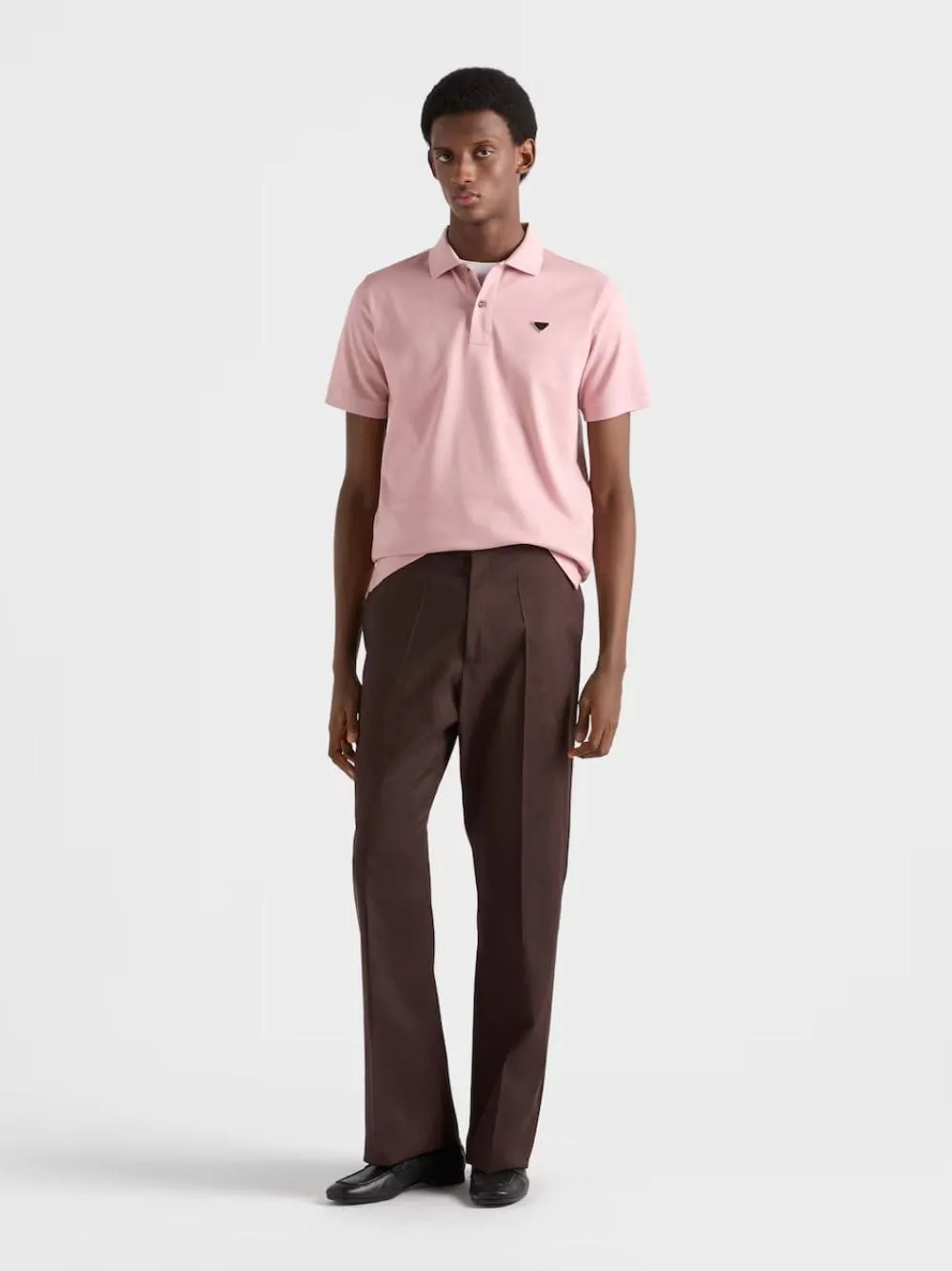 Alabaster Pink Cotton Piqué Polo sold by Fashion Clinic