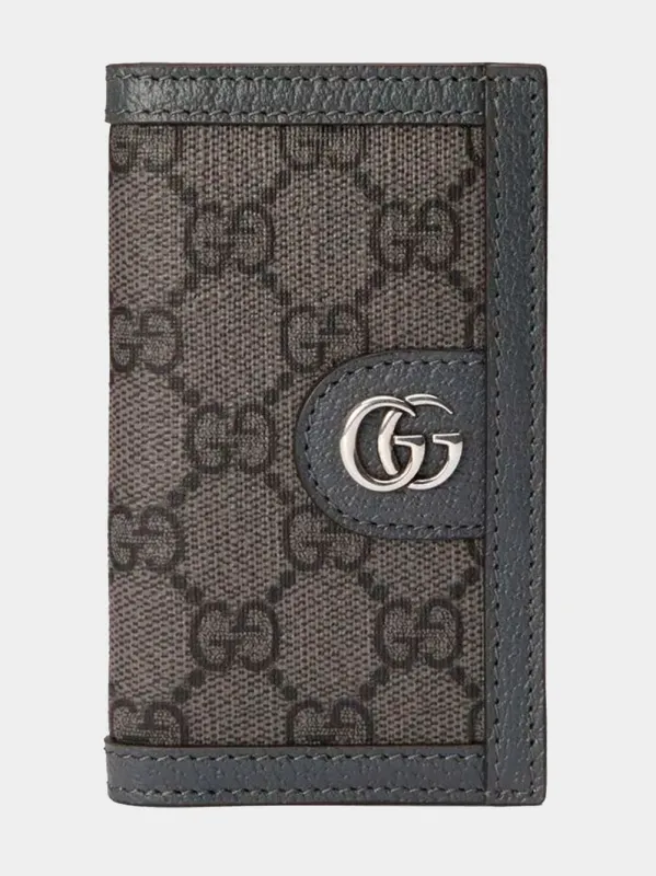 Grey GG Supreme Card Case made by Gucci