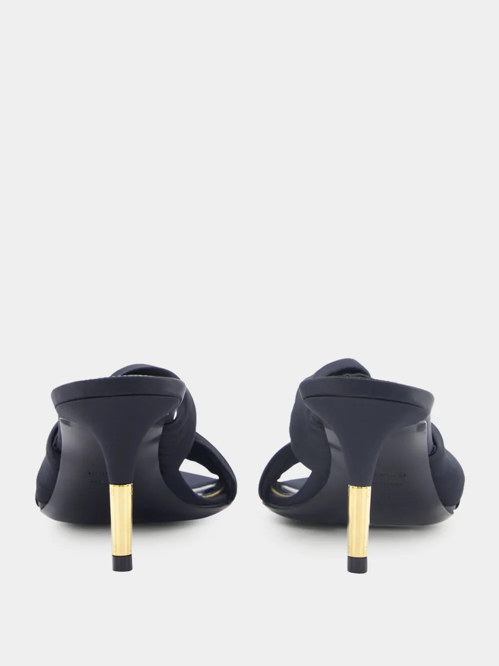 Black Pleated Satin Knot-Detail Mule Sandals sold by Fashion Clinic product image thumbnail 5