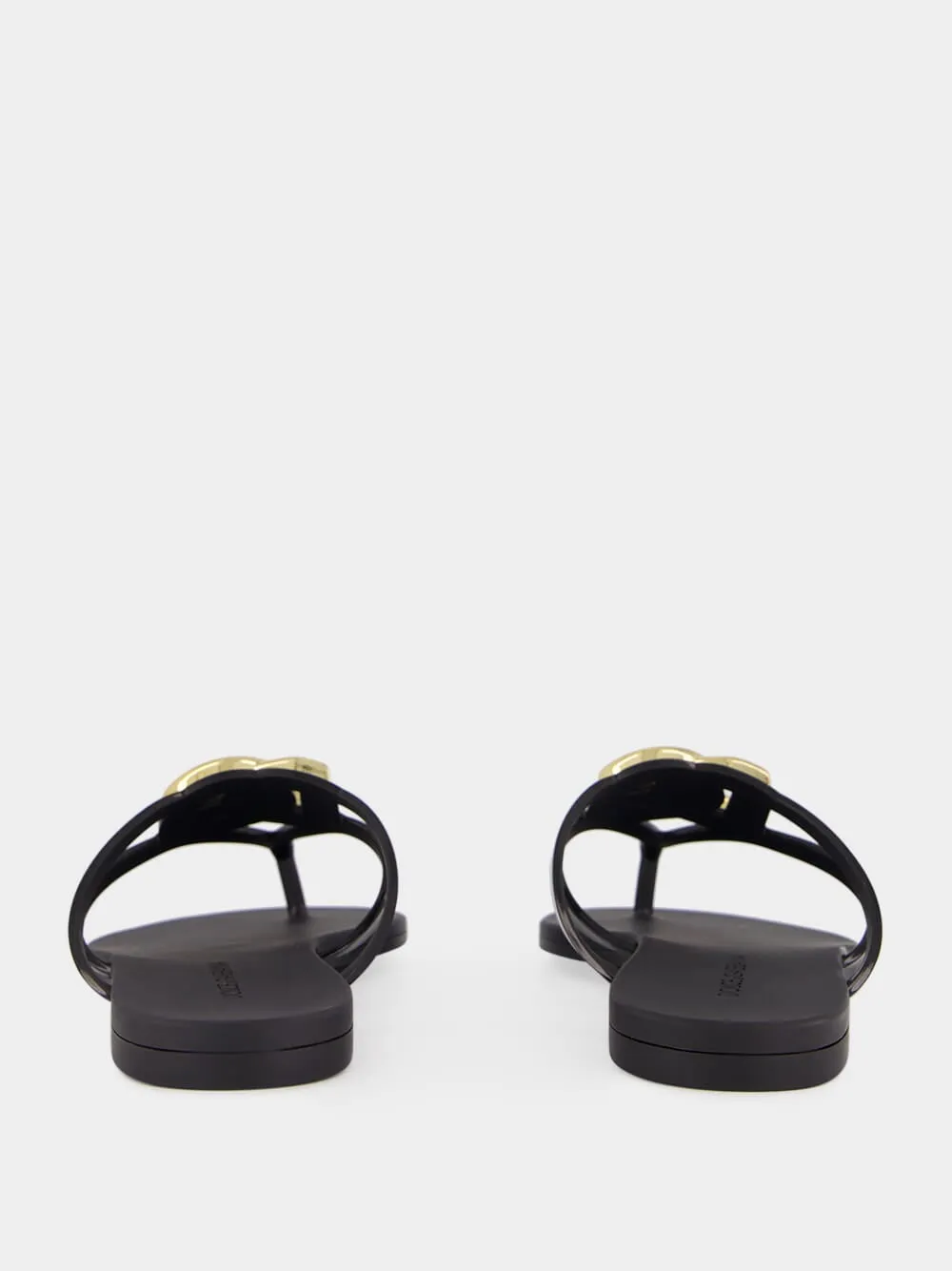 Black Rubber DG Logo Beach Slides sold by Fashion Clinic product image thumbnail 5