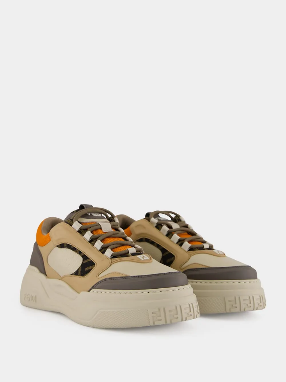 Latte and Orange Force Sneakers sold by Fashion Clinic product image thumbnail 3