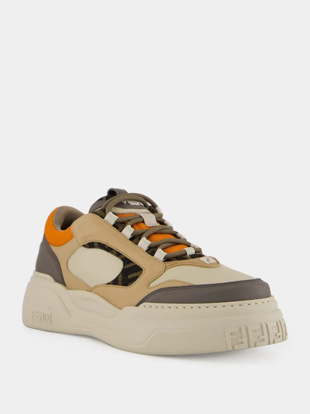 Latte and Orange Force Sneakers sold by Fashion Clinic product image thumbnail 2