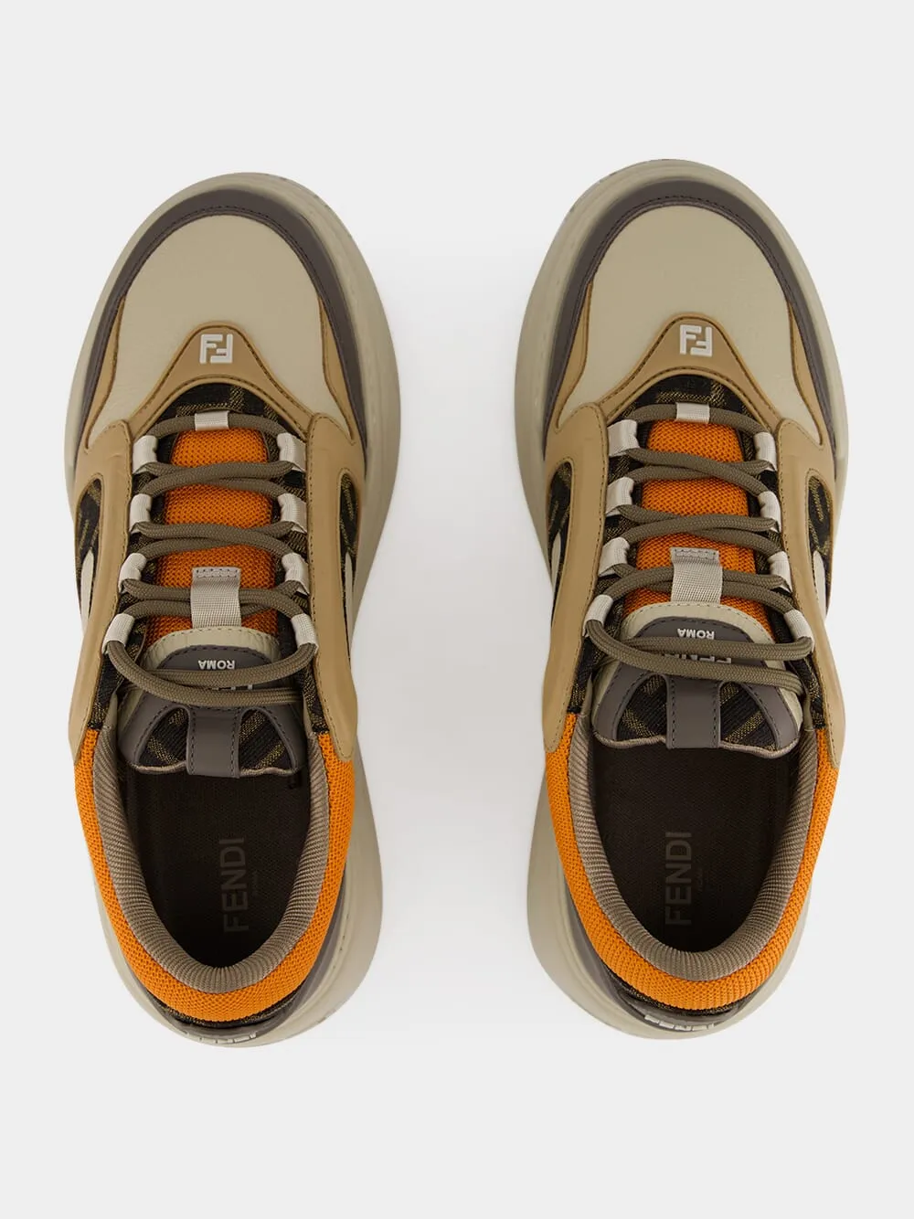 Latte and Orange Force Sneakers sold by Fashion Clinic product image thumbnail 4