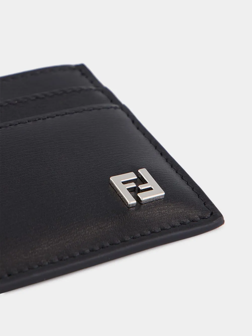 Black Leather FF Squared Card Holder sold by Fashion Clinic product image thumbnail 4