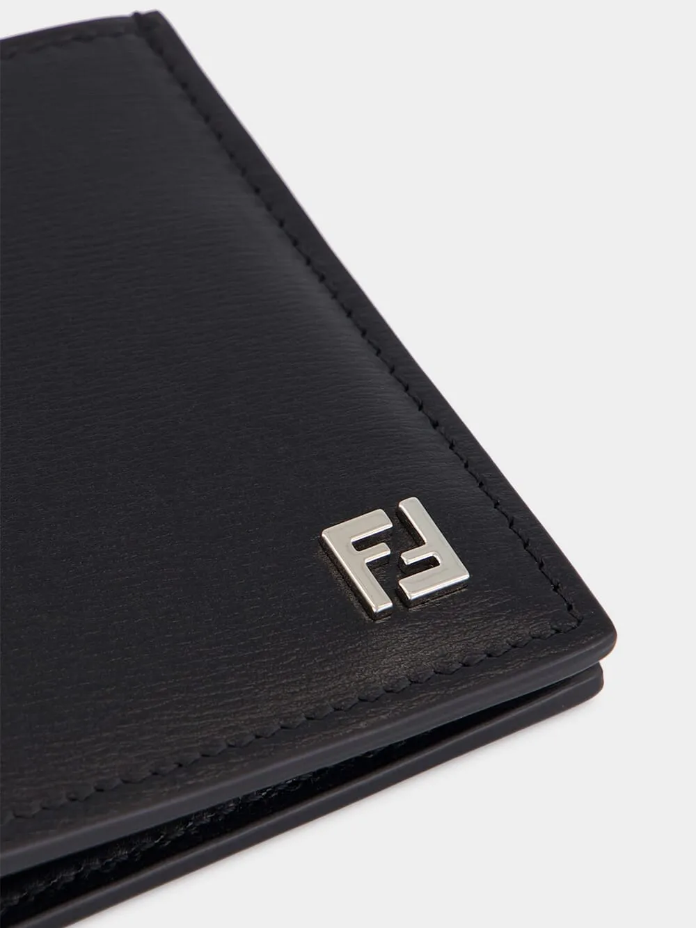 Black Leather Squared FF Wallet sold by Fashion Clinic product image thumbnail 4