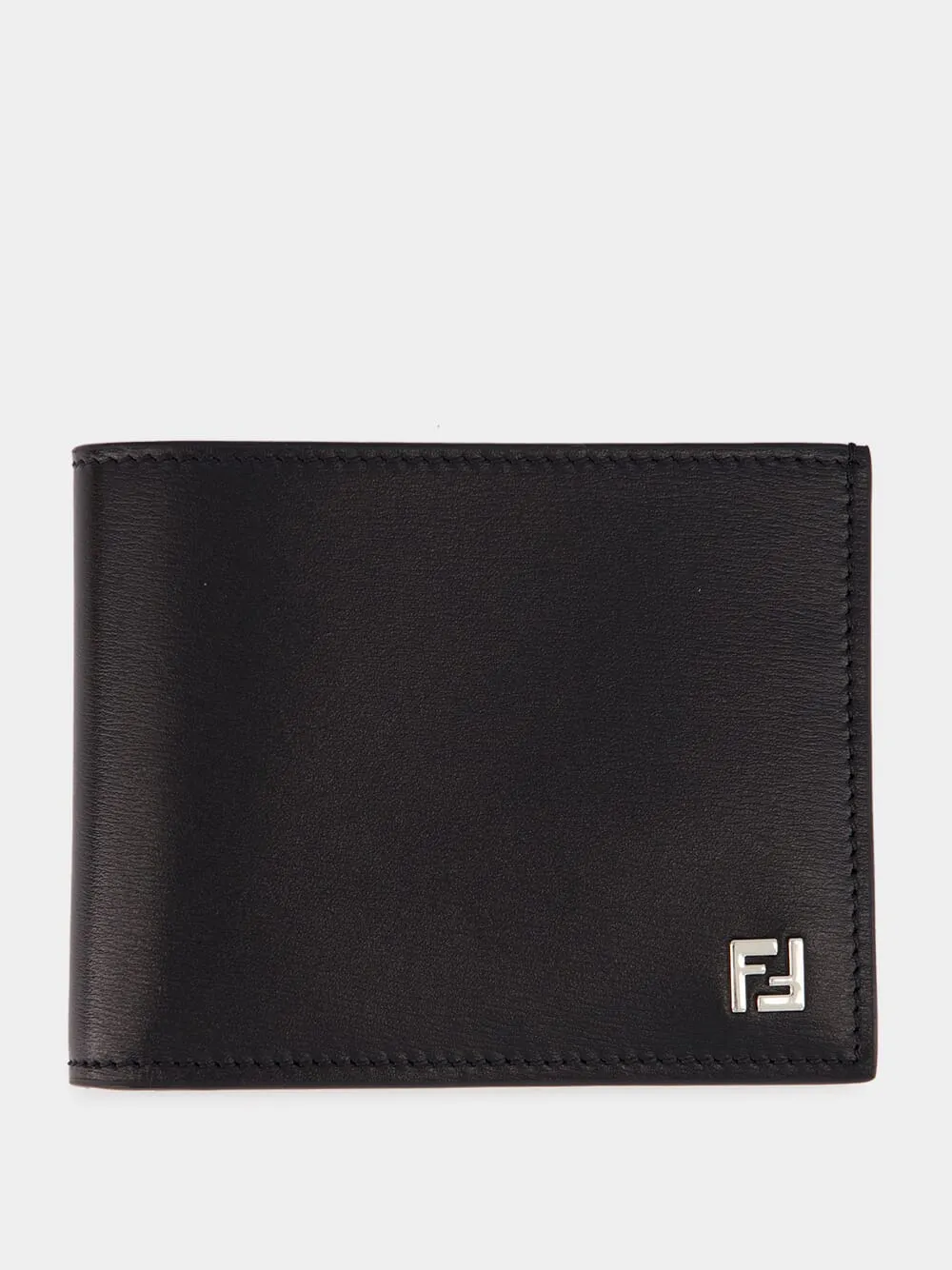 Black Leather Squared FF Wallet sold by Fashion Clinic