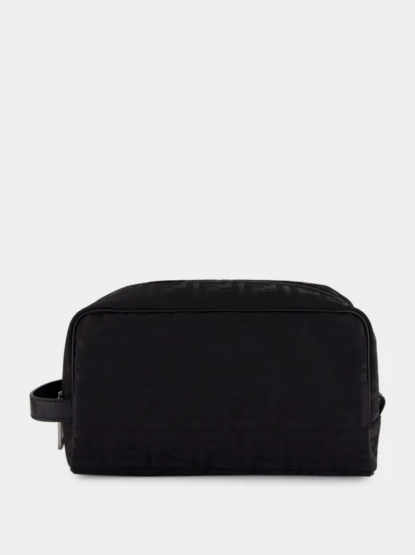 Black FF Nylon Medium Toiletry Case sold by Fashion Clinic