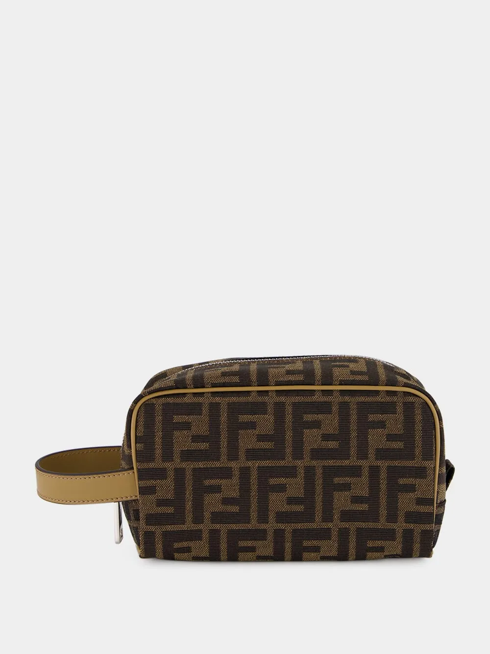 Brown FF Jacquard Small Toiletry Case sold by Fashion Clinic