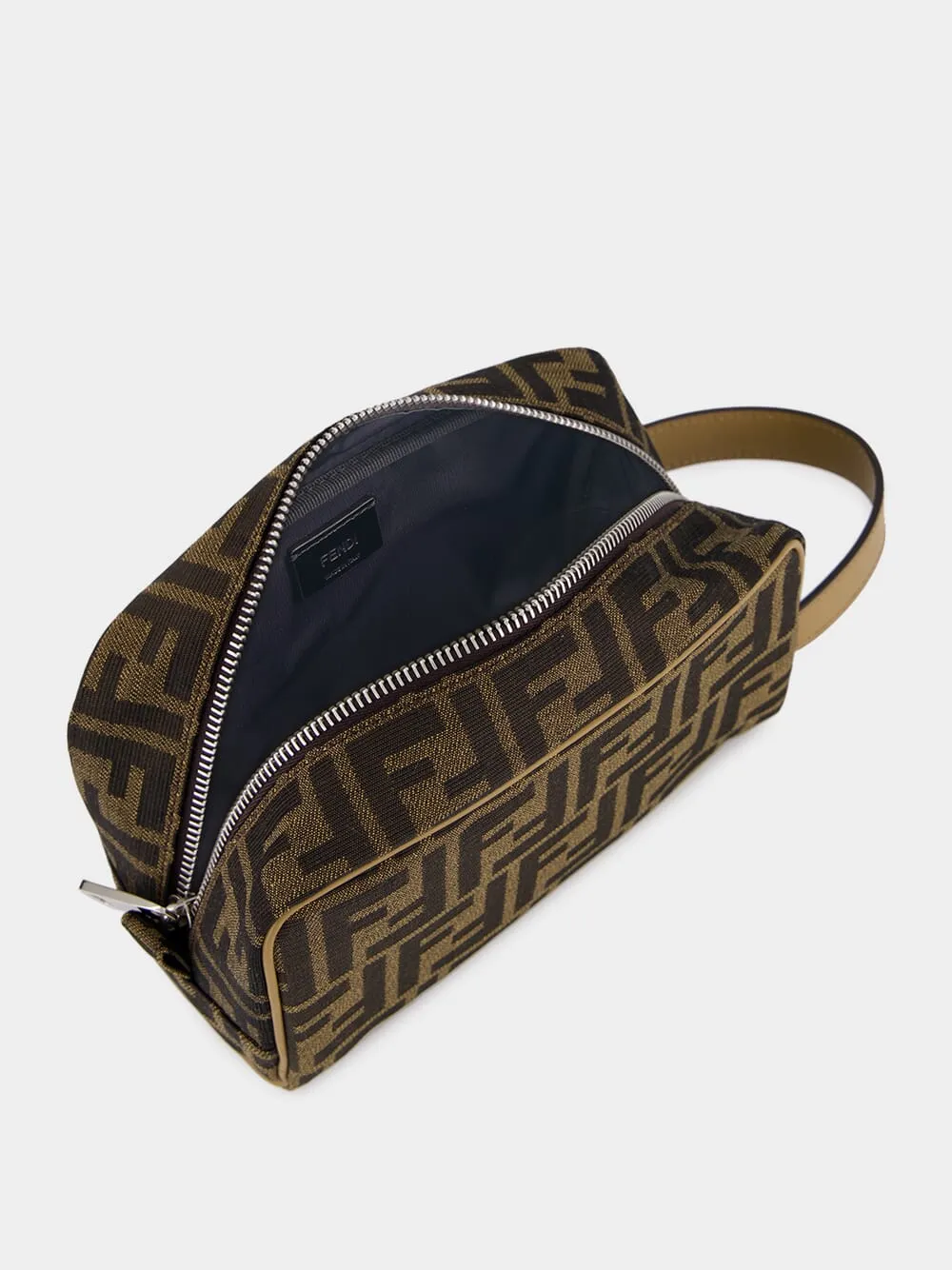 Brown FF Jacquard Small Toiletry Case sold by Fashion Clinic product image thumbnail 5