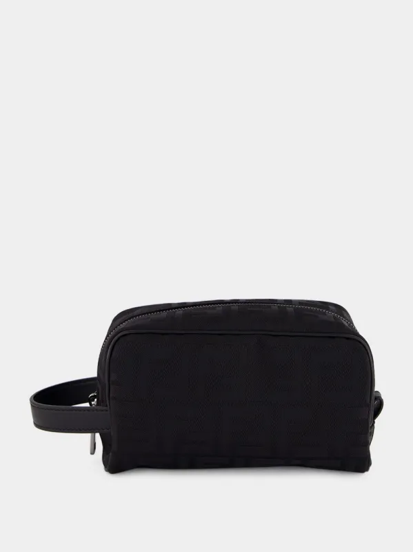 Black FF Nylon Small Toiletry Case sold by Fashion Clinic