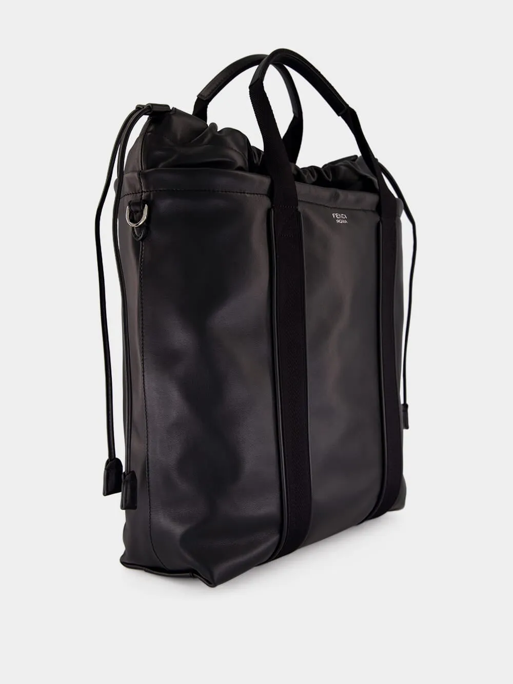 Black Flux Leather Shopping Bag sold by Fashion Clinic product image thumbnail 4