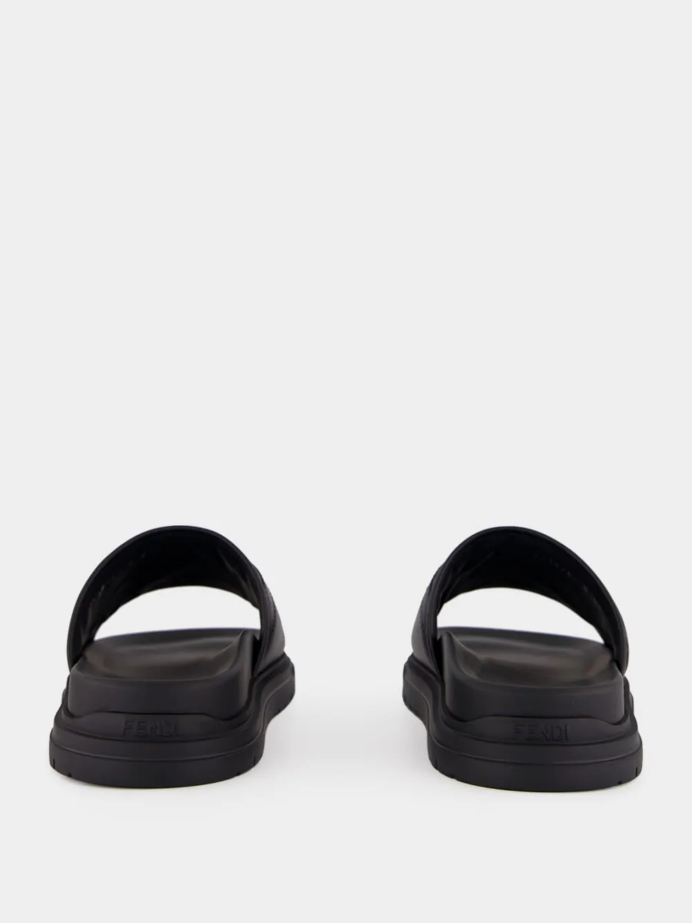 Black and Grey FF Jacquard Slide Sandals sold by Fashion Clinic product image thumbnail 5