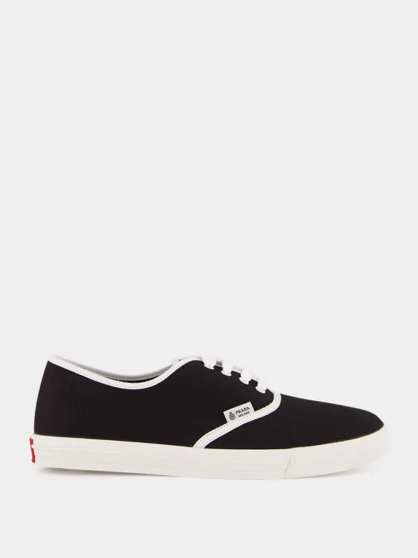 Black Drill Fabric Low-Top Sneakers sold by Fashion Clinic