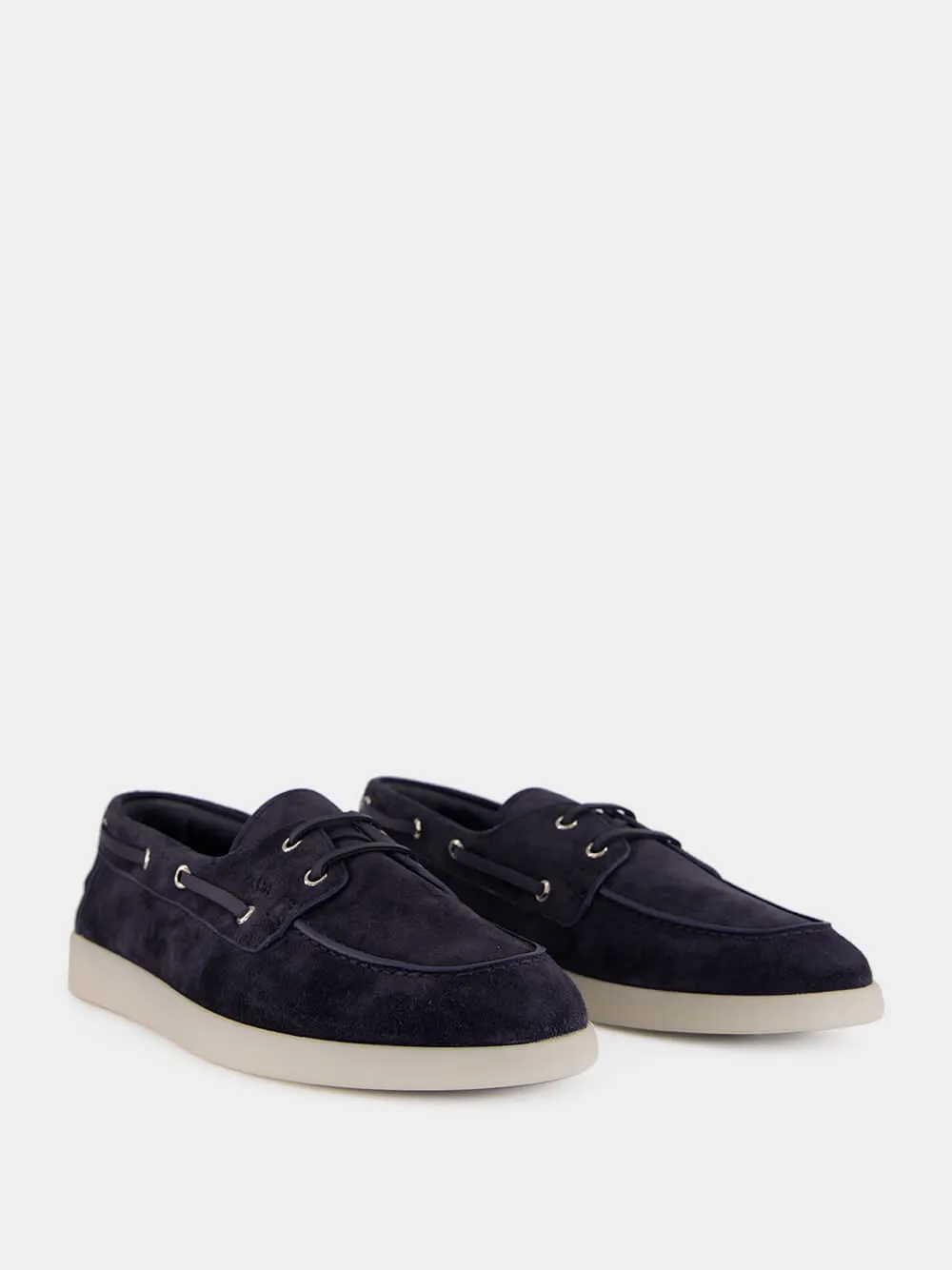 Navy Suede Boat Shoes with Laces sold by Fashion Clinic product image thumbnail 2