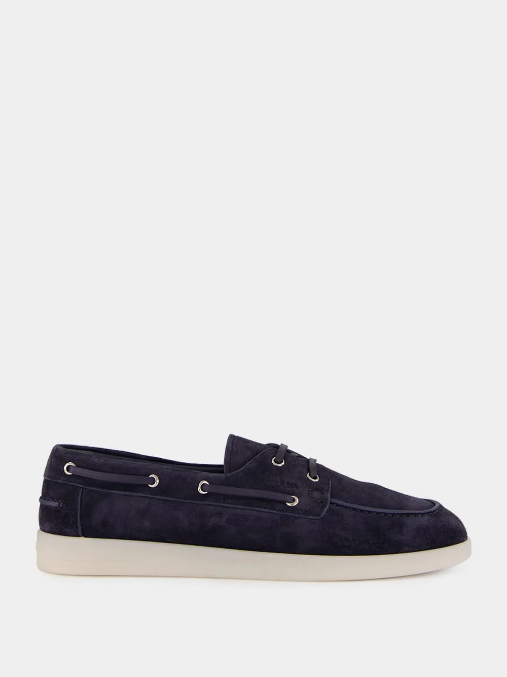 Navy Suede Boat Shoes with Laces sold by Fashion Clinic