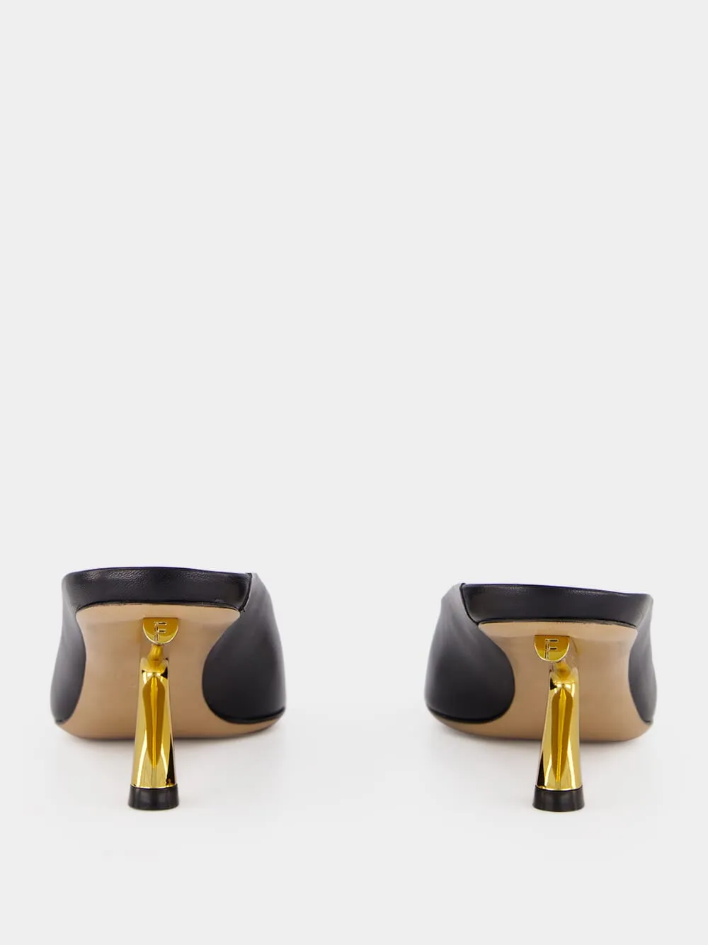 Black Kid Leather S-Heel Mule sold by Fashion Clinic product image thumbnail 5
