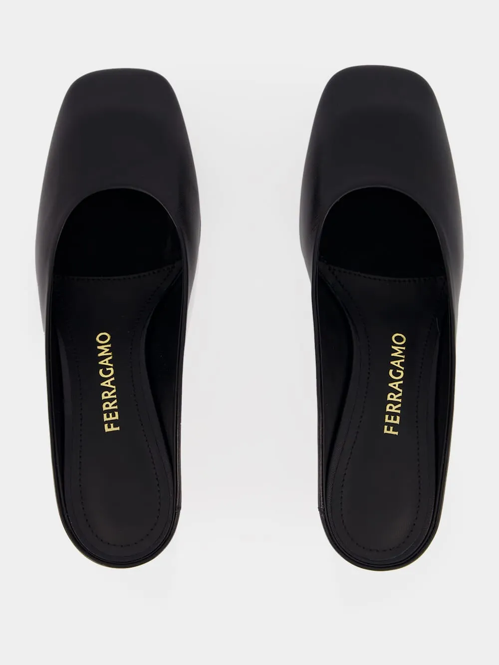 Black Kid Leather S-Heel Mule sold by Fashion Clinic product image thumbnail 4