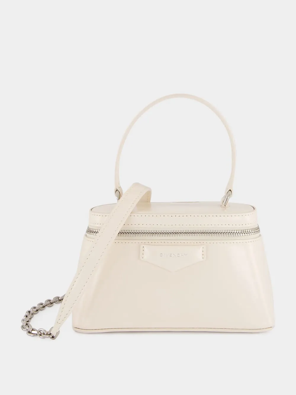 Cream Antigona Leather Vanity Mini Bag sold by Fashion Clinic