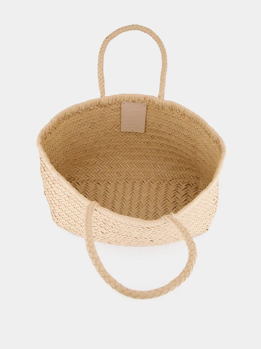 Natural Triple Jump Big Woven Leather Tote sold by Fashion Clinic product image thumbnail 5