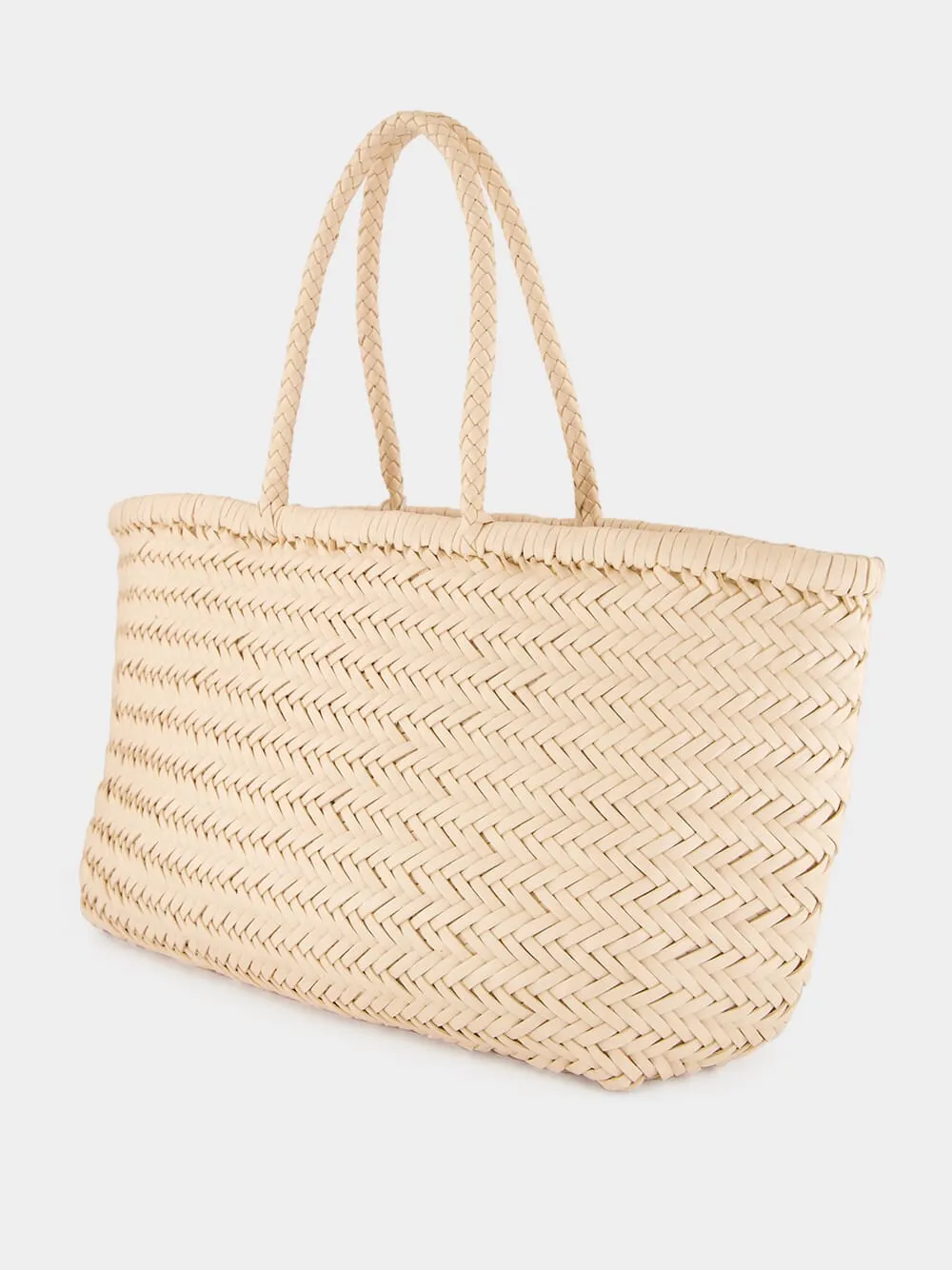 Natural Triple Jump Big Woven Leather Tote sold by Fashion Clinic product image thumbnail 4