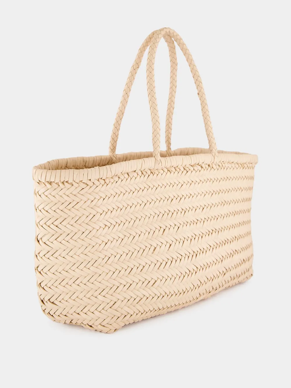 Natural Triple Jump Big Woven Leather Tote sold by Fashion Clinic product image thumbnail 2