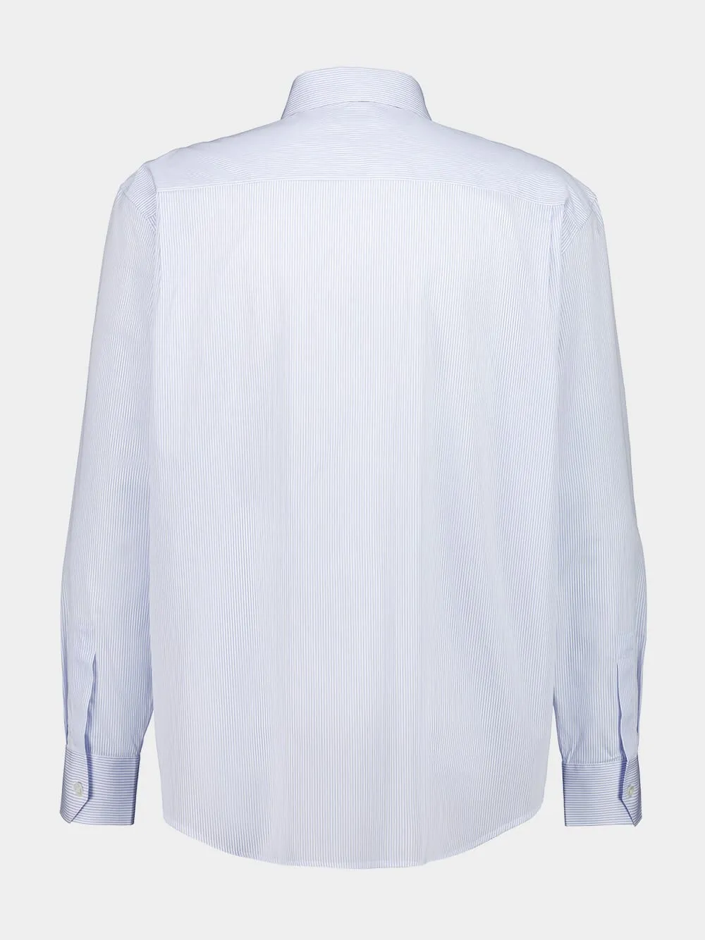 Chalk and Blue Striped Cotton Poplin Shirt sold by Fashion Clinic product image thumbnail 2