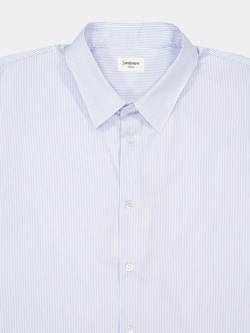 Chalk and Blue Striped Cotton Poplin Shirt sold by Fashion Clinic product image thumbnail 3