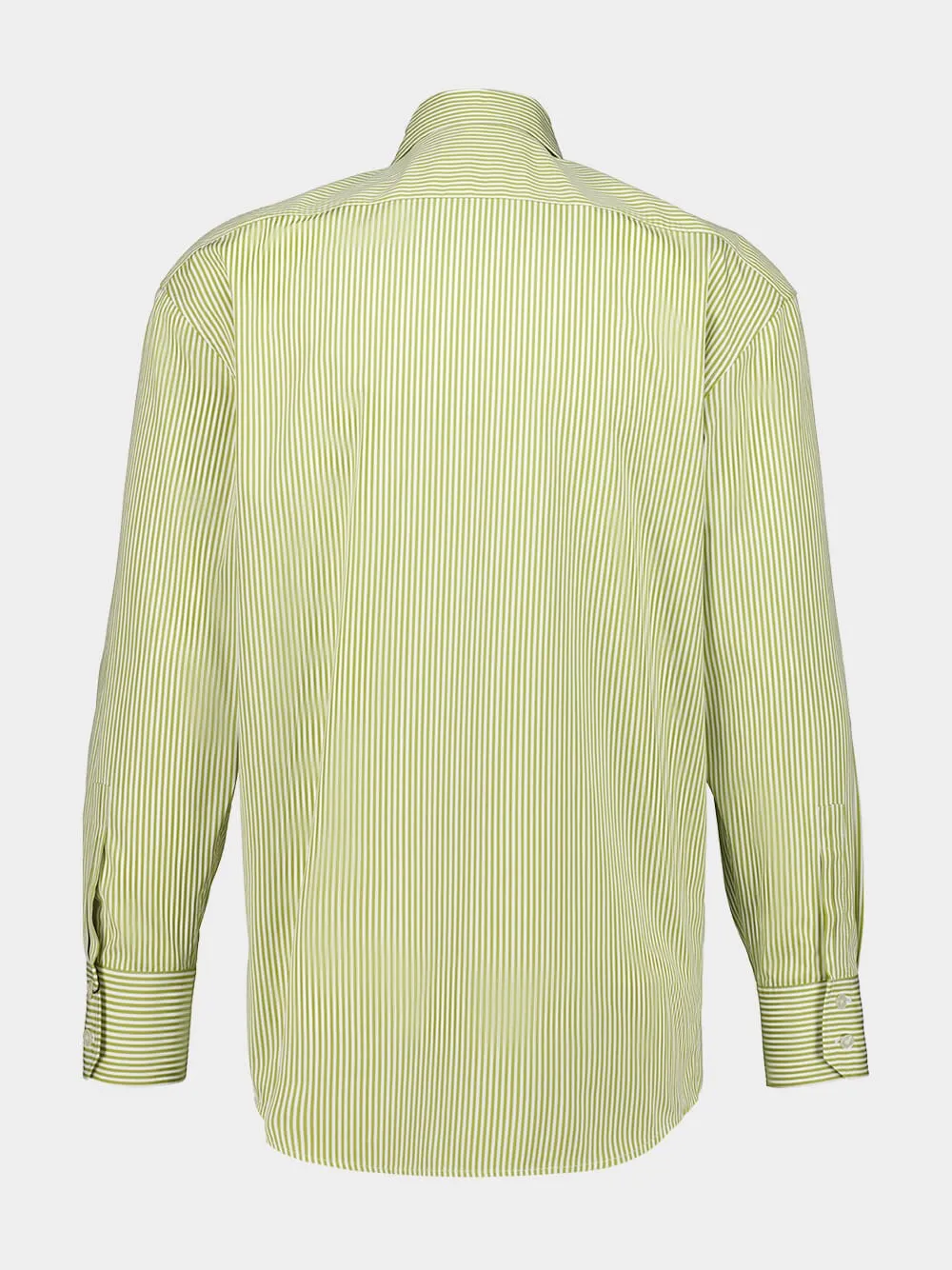 Khaki and White Striped Cotton Poplin Shirt sold by Fashion Clinic product image thumbnail 2