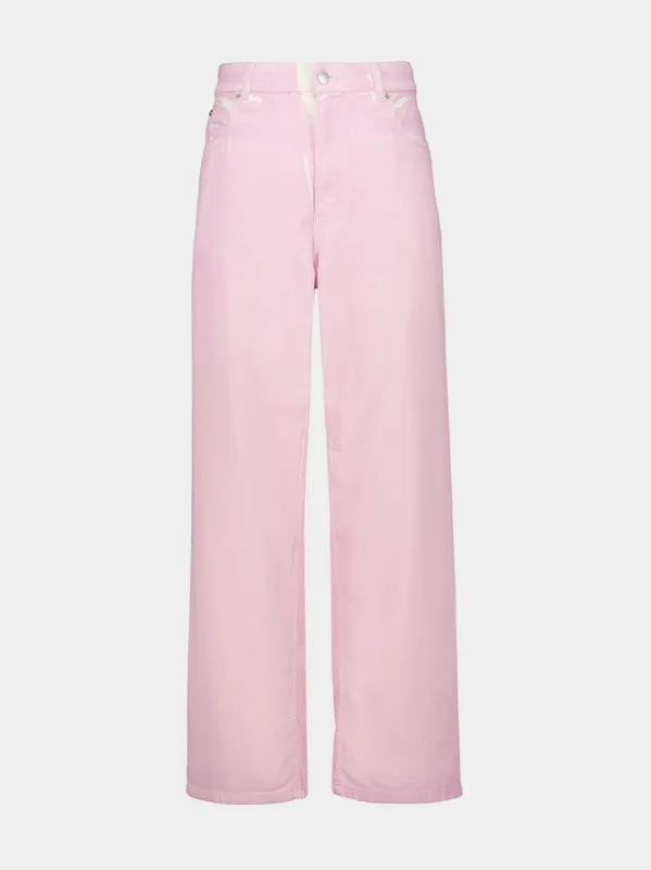 Pink Gummy Logo Patch Straight-Leg Jeans made by Marni