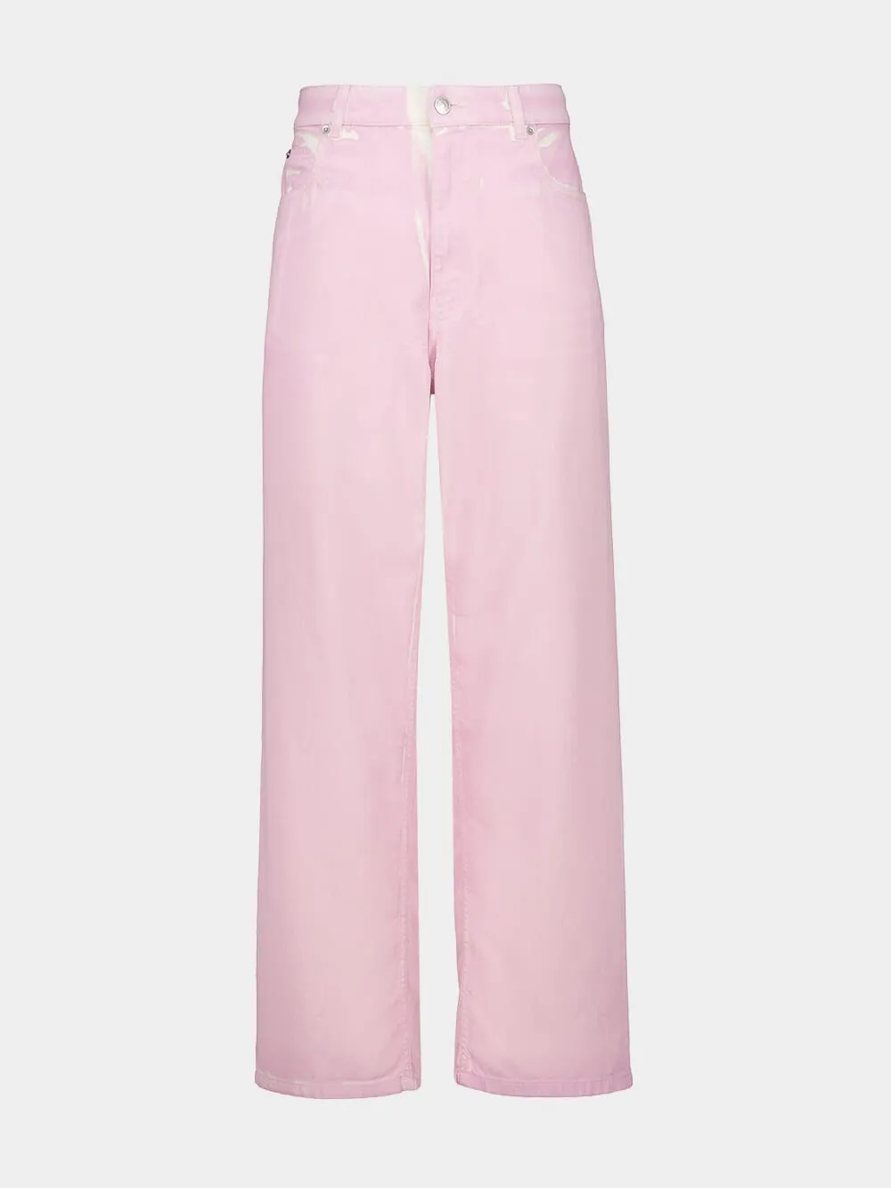 Pink Gummy Logo Patch Straight-Leg Jeans sold by Fashion Clinic