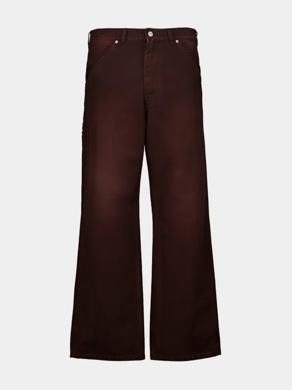 Cacao Canvas Pants with Logo Flag Patch sold by Fashion Clinic