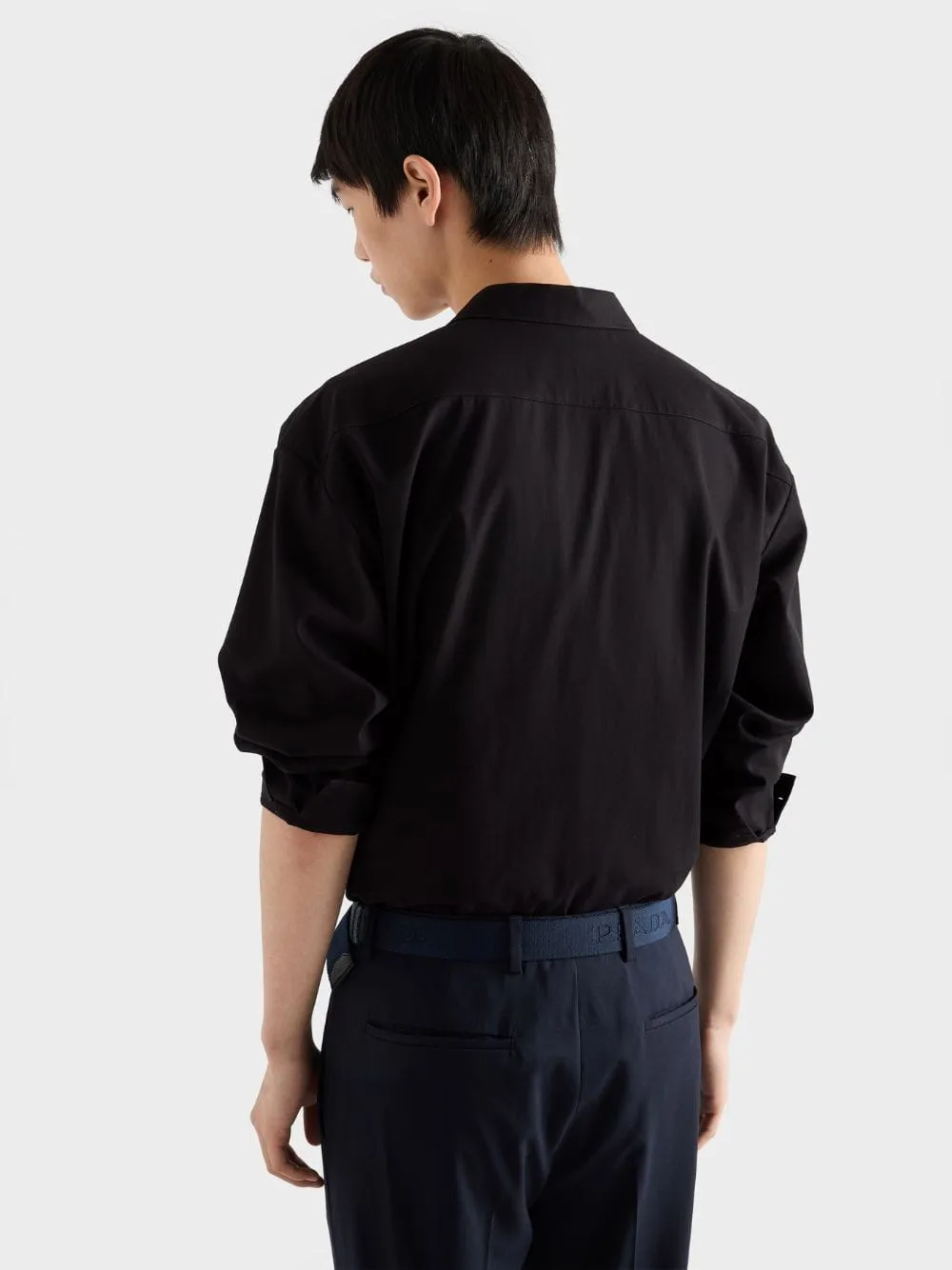 Black Cotton Zip Shirt sold by Fashion Clinic product image thumbnail 4