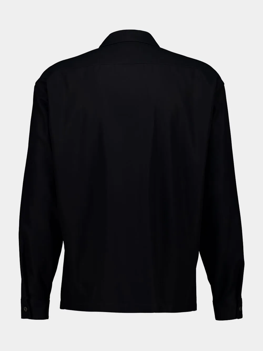 Black Cotton Zip Shirt sold by Fashion Clinic product image thumbnail 3