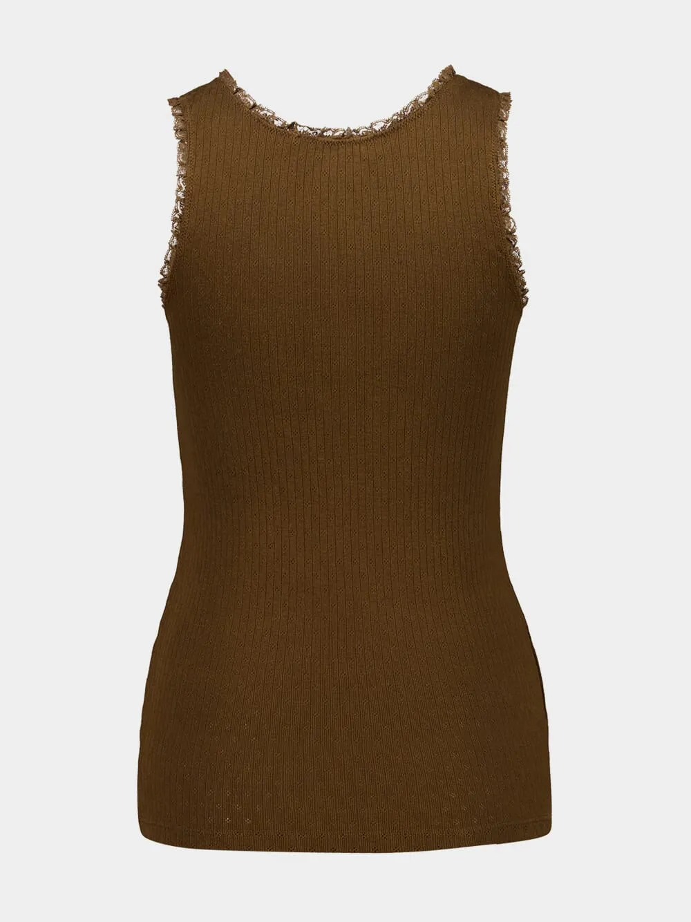 Cocoa Pointelle Lace Cotton Tank Top sold by Fashion Clinic product image thumbnail 2