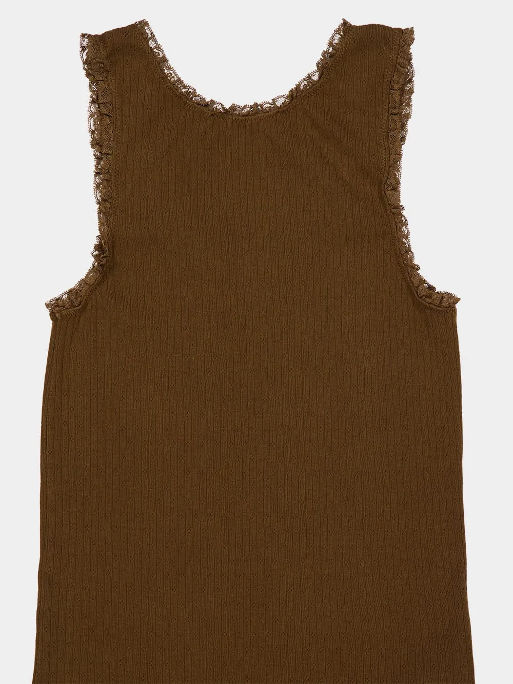 Cocoa Pointelle Lace Cotton Tank Top sold by Fashion Clinic product image thumbnail 4