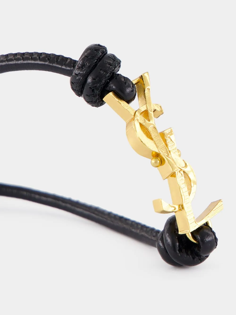 Black Cassandre Leather Cord Bracelet sold by Fashion Clinic product image thumbnail 2