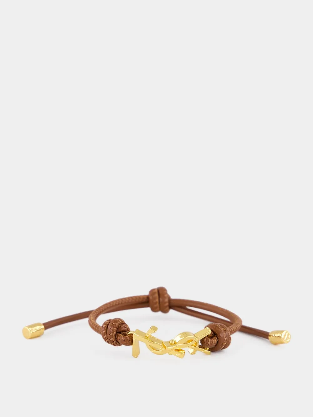 Warm Brown Cassandre Leather Cord Bracelet sold by Fashion Clinic