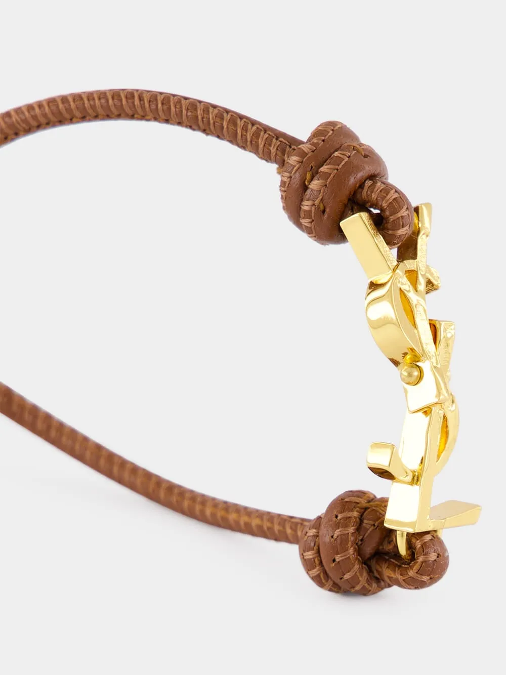 Warm Brown Cassandre Leather Cord Bracelet sold by Fashion Clinic product image thumbnail 3